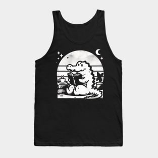 Funny Bookworm Alligator Vintage Tank Top